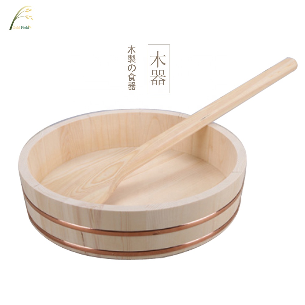 Natural Pinewood Food Rice Tubs Sushi Tools Bamboo Paddles Sushi Mat Sushi Making Kit Set