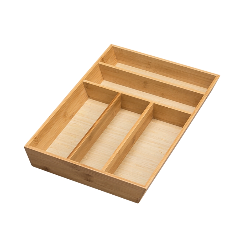 Bamboo Cutlery Tray Organizer Compartments Divider Cutlery Drawer Wooden Drawers for Kitchen