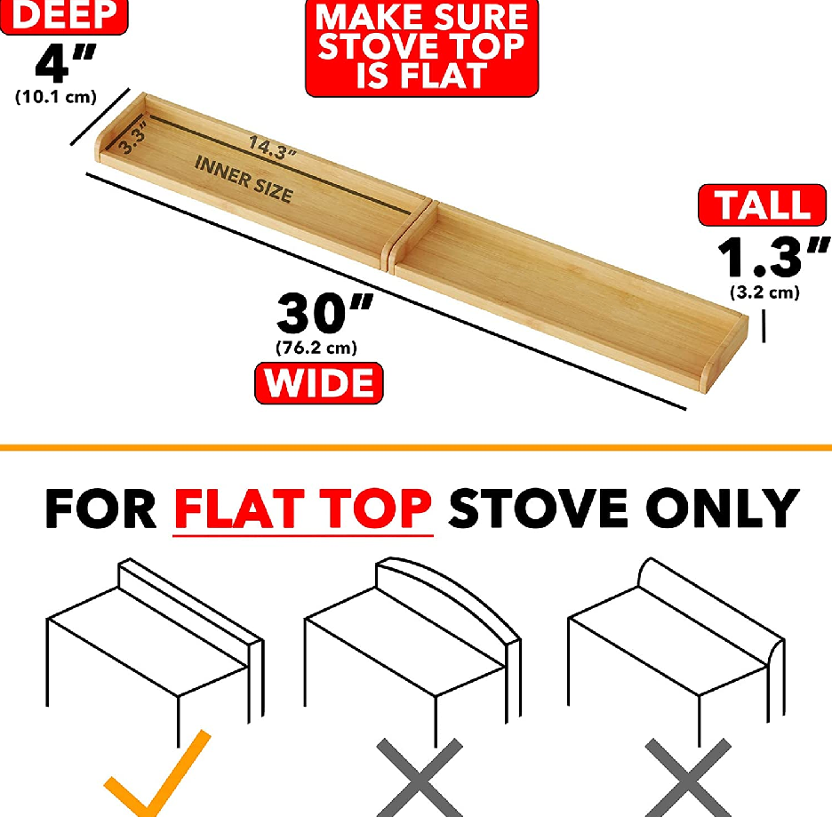 Whosale Natural Bamboo Kitchen Shelf Organizer for Stove,Magnetic Bamboo Spice Shelf for Home Stove Kitchen Storage ORganization