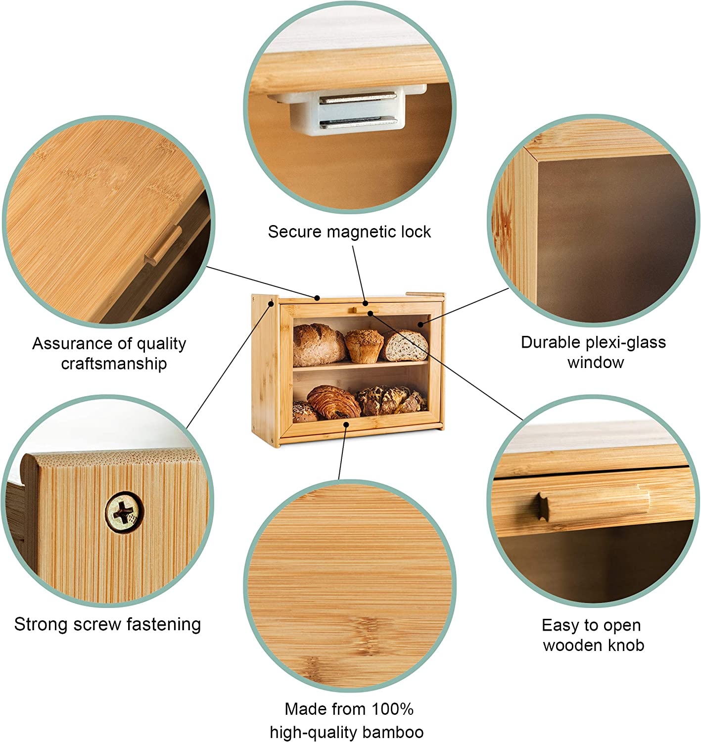 Bamboo Bread Box Open View