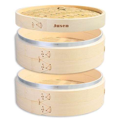 Bamboo Steamer with Aluminum Rings