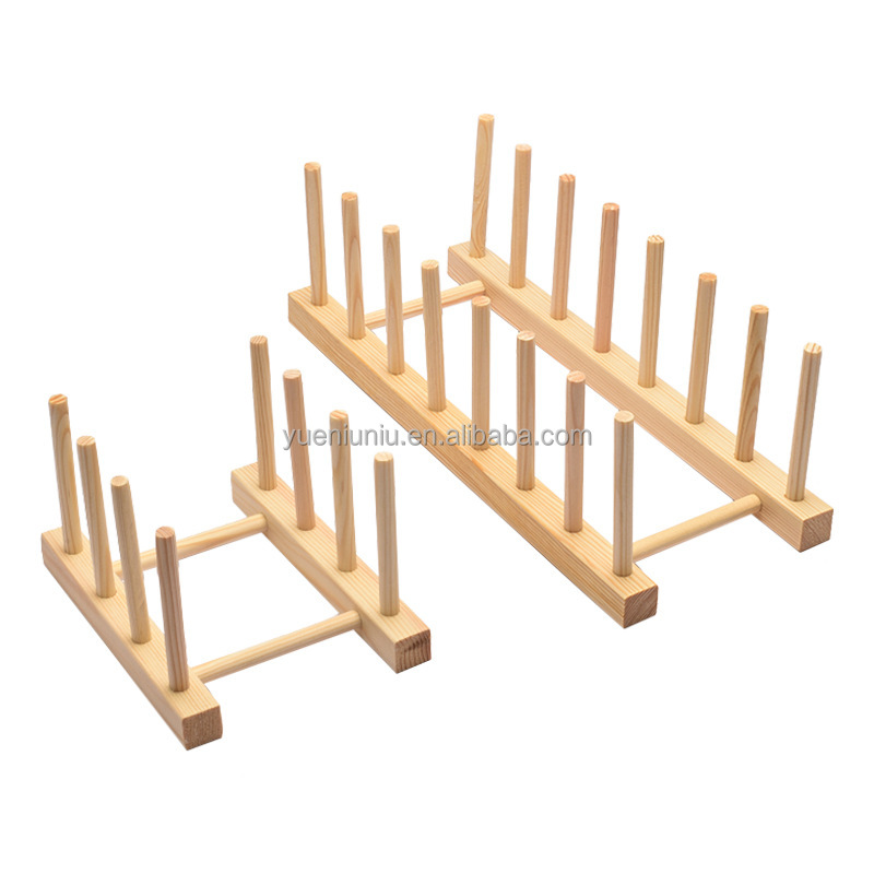 Multi Practical Wooden Record Holder Organizer Rack Bamboo Dish Drainer Drying Rack for Kitchen