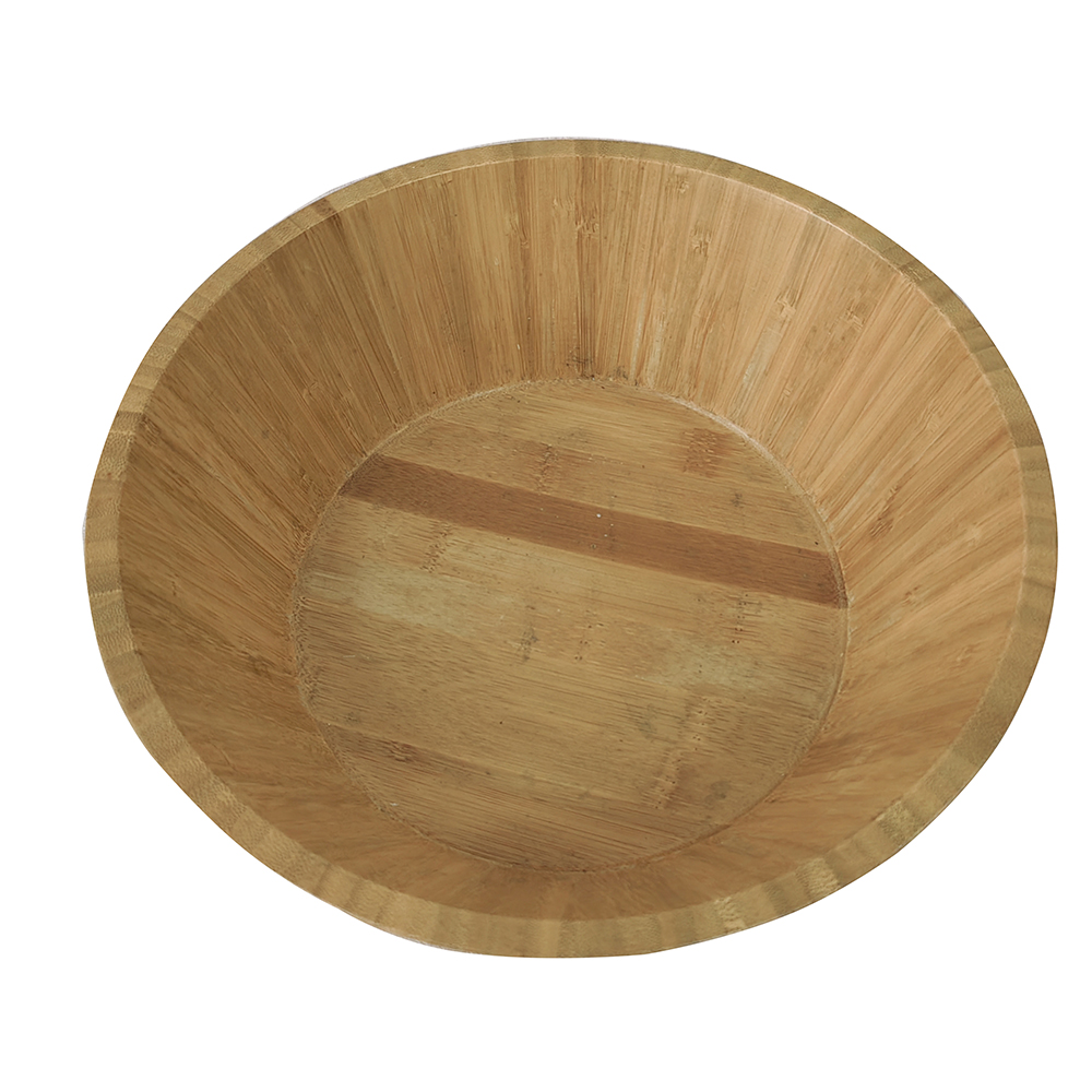 Bamboo Wood Country Design Polished Salad Bowls Serving Bowl with Two Salad Hands for Fruits Salads Eco-Friendly Business Gift