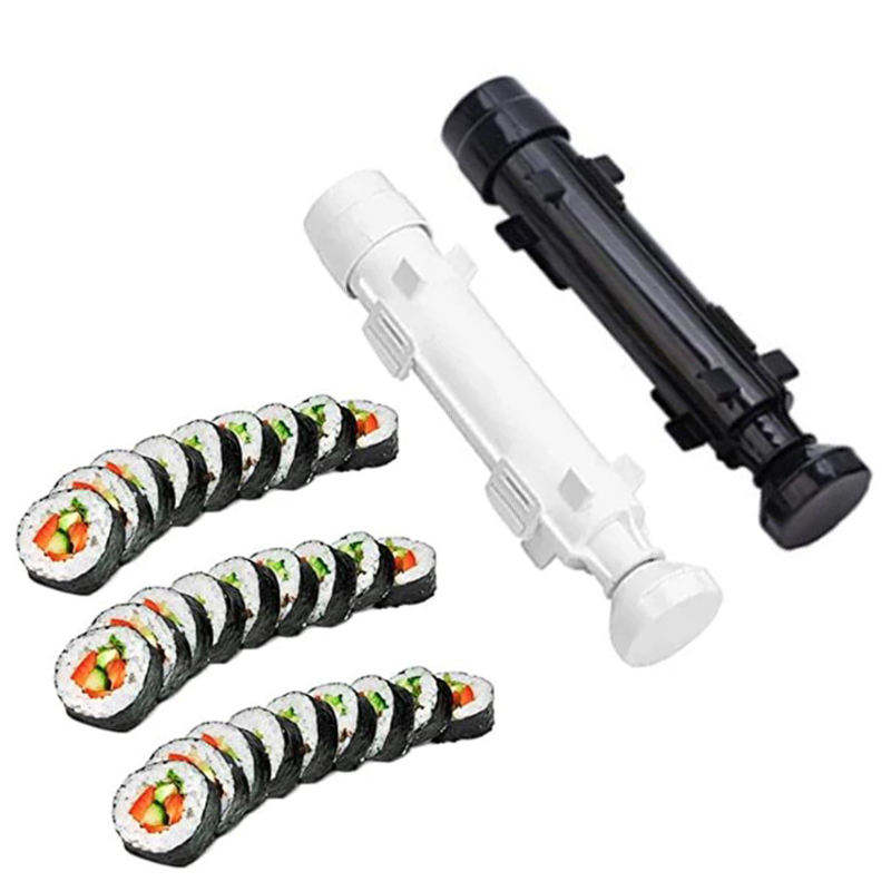 DIY Bamboo Rice Roll Mat Sishi Bazooka Maker Avocado Slicer Sushi Making Kit with Chopsticks Holder Rice Paddle Spreader