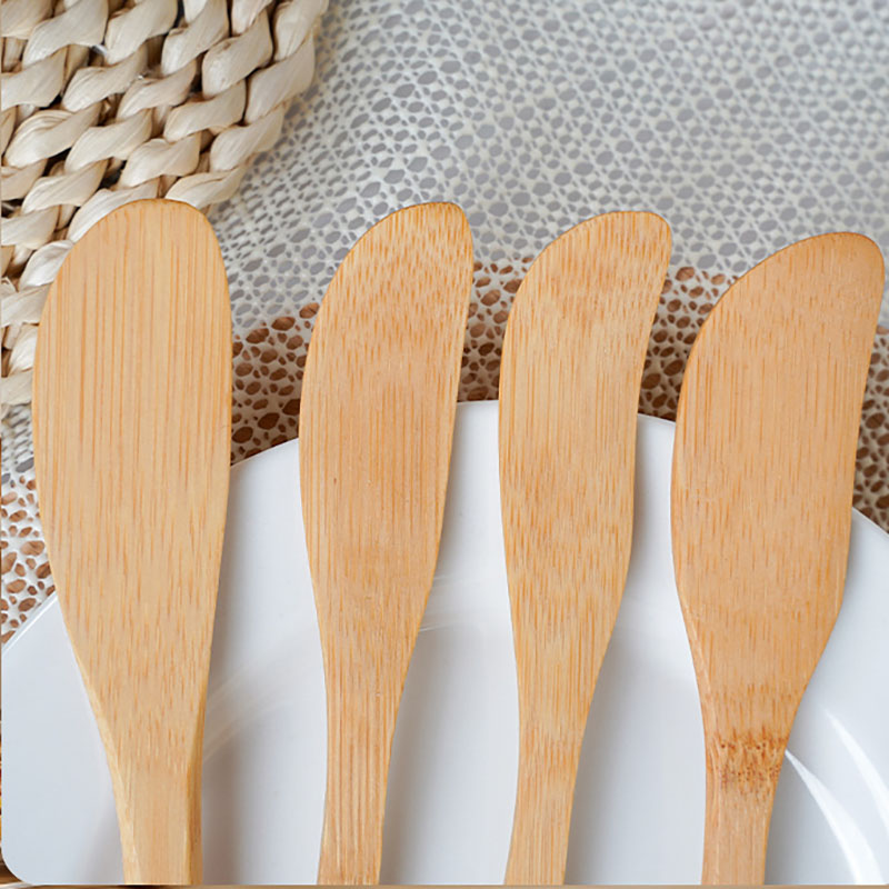 Reusable Eco-Friendly Bamboo Cheese Knife Kitchen Natural Wooden Butter Spatula Multiple Use Cheese Tool Jam Honey Spatula