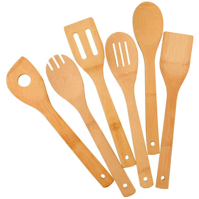 Bamboo Eco-Friendly Customizable BAMSEN Cooking Utensils Spatula and Spoon 30x6cm for Home and Restaurant Use