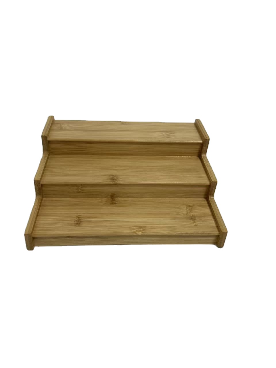 Three-Layer Bamboo Spice Rack Organizer Seasoning Storage Rack with Printed Logo for Kitchen Cabinets and Desktops