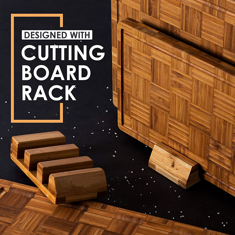 Extra Large Bamboo Cutting Board (Set of 3) Cutting Board With Juice Slot Bamboo Wood Cutting Board Set End Grain Tray