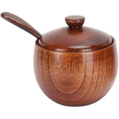 Natural House Bamboo Polished Luxury Seasoning Spice and Salt Box Cellar Salt Keeper with Removable Lid for Party Use