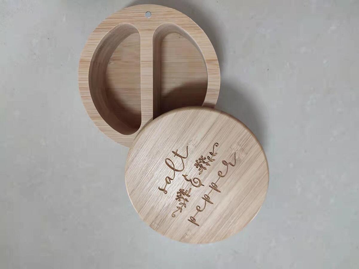 Totally Bamboo Salt Keeper Duet Salt and Pepper Bowl Salt Cellar and Storage Box