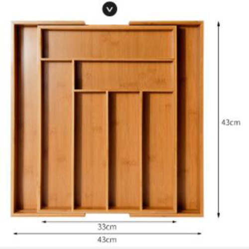 Kitchen Drawer Organizer Utensil Holder and Cutlery Bamboo Expandable Silverware Tray
