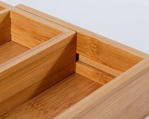 Kitchen Drawer Organizer Utensil Holder and Cutlery Bamboo Expandable Silverware Tray