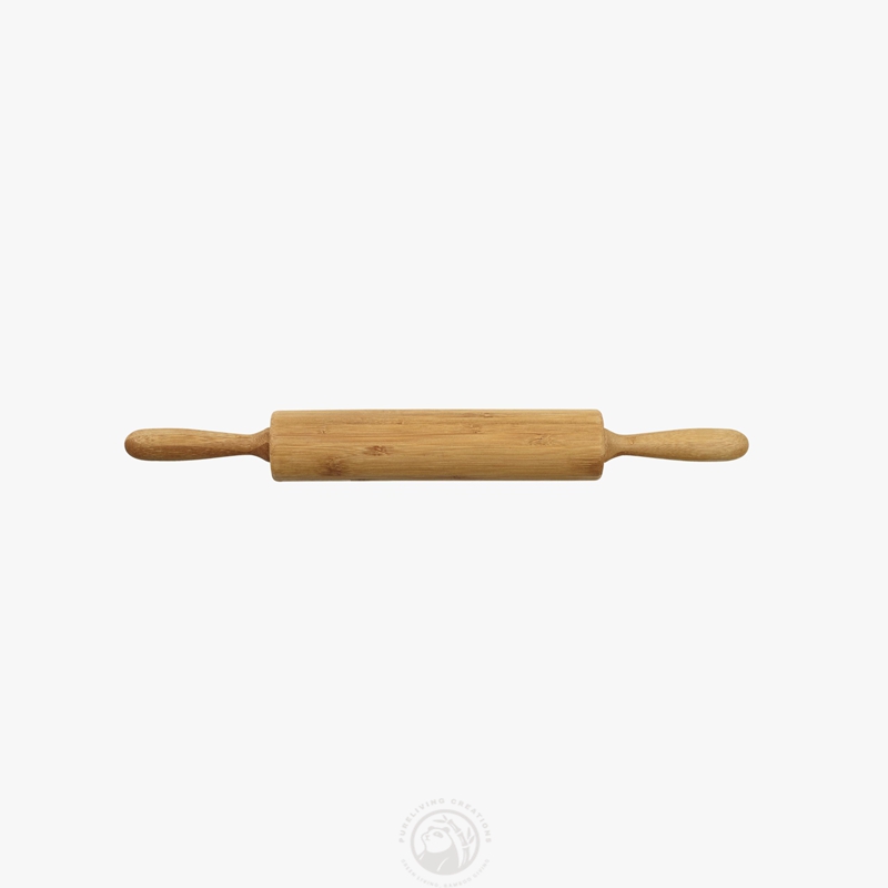Classic Natural Bamboo Rolling Pin with Handle Includes Pastry Board for Baking