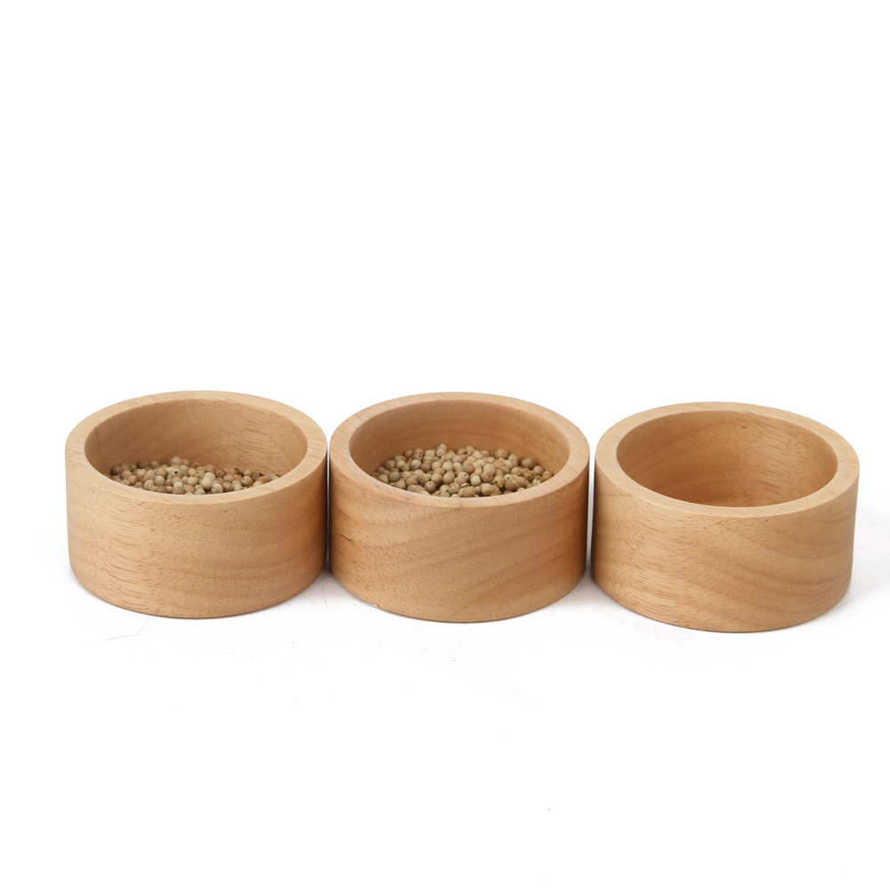 2022 Laser Customized Wood Salt Cellar Bamboo Salt Box