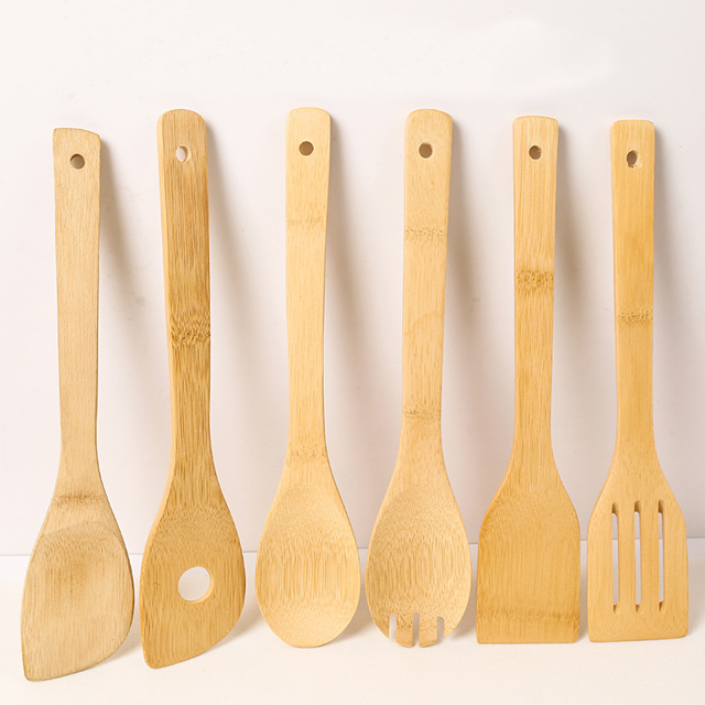 Bamboo Eco-Friendly Customizable BAMSEN Cooking Utensils Spatula and Spoon 30x6cm for Home and Restaurant Use