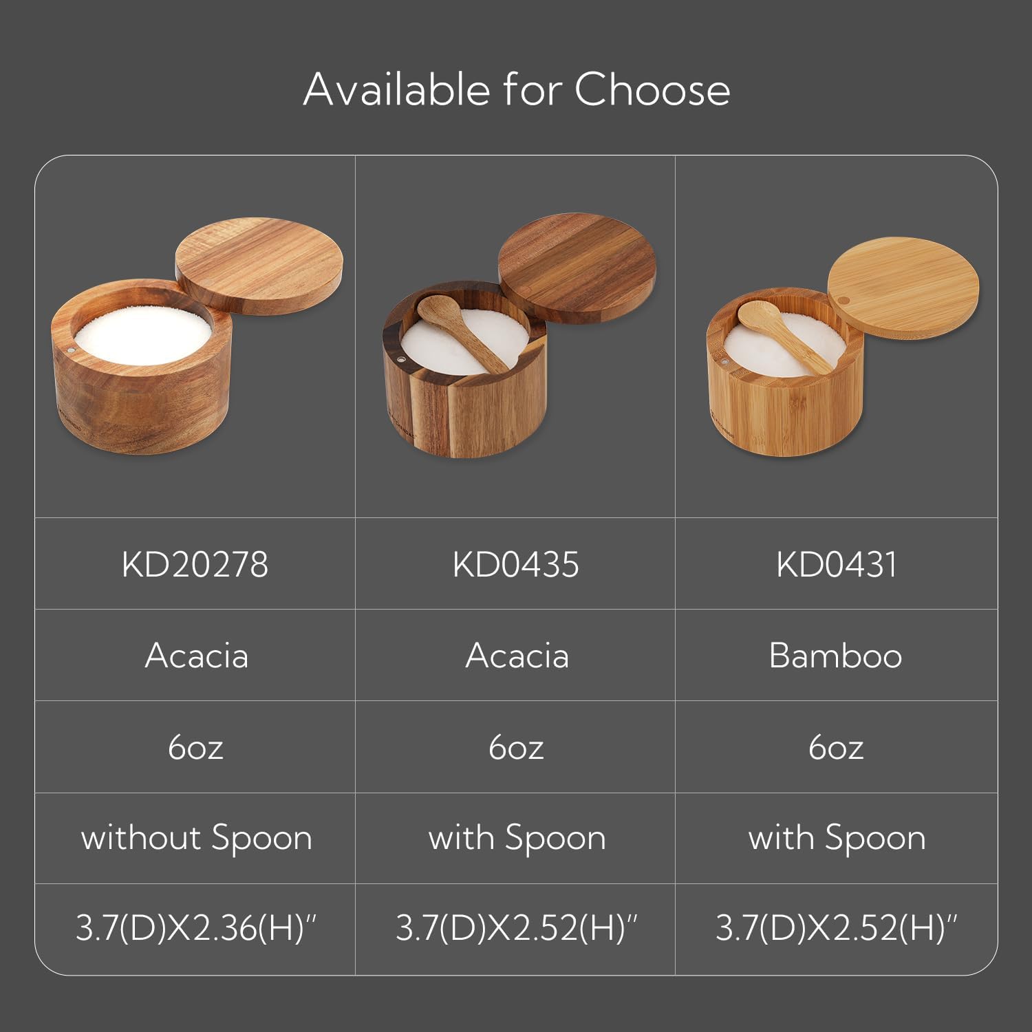 Wholesale Eco-Friendly Bamboo Custom Logo Reusable Wood Salt Cellar Box Jar With Lid for Kitchen