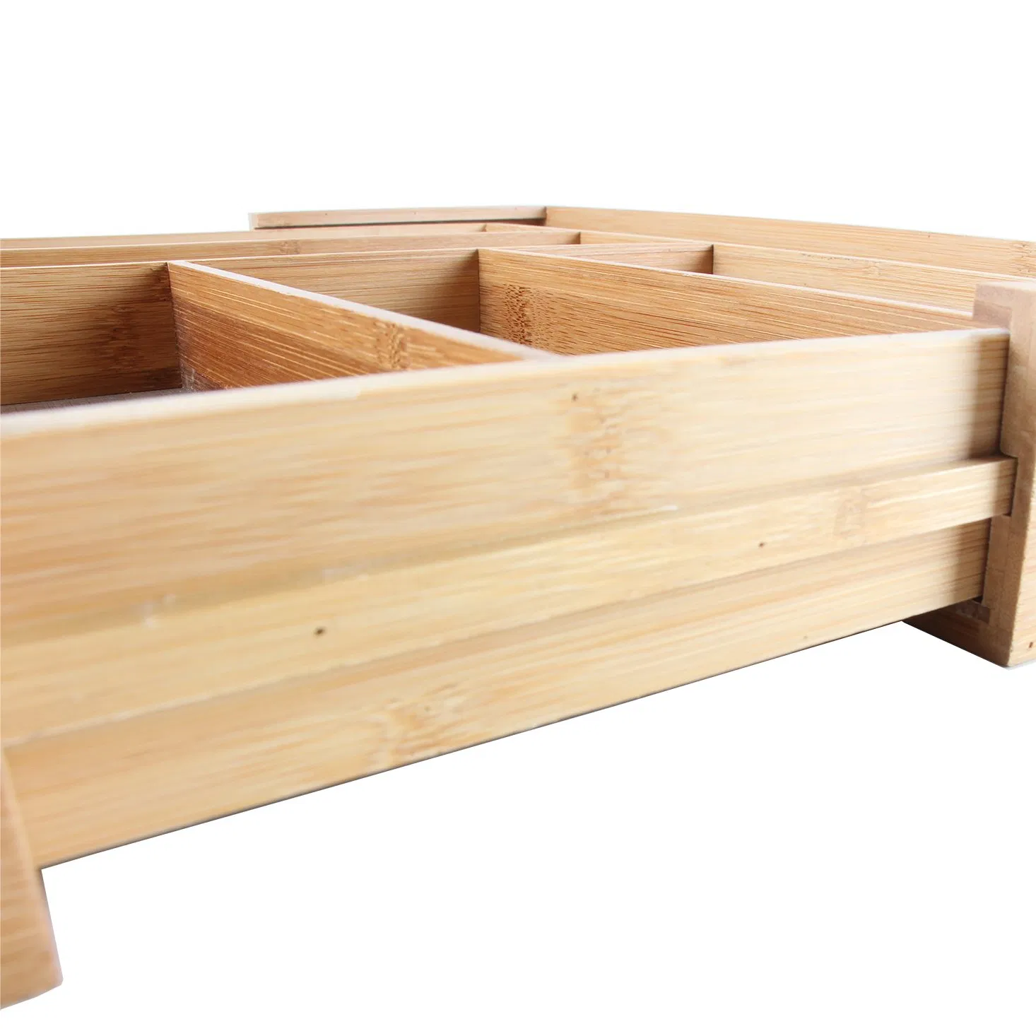 Large Expandable Bamboo Cutlery Tray Drawer Utensil Organizer