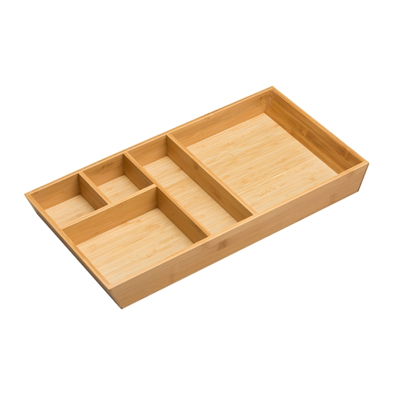 Bamboo Kitchen Cutlery Tray Utensil Drawer Organizer Storage with Dividers
