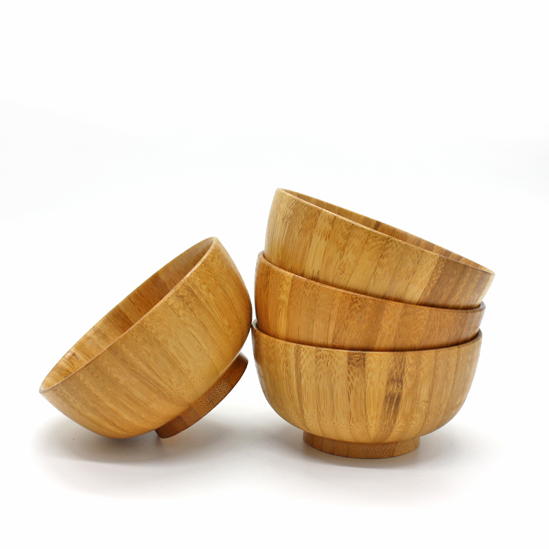 Wholesale 1000ml Biodegradable Bamboo Bowls Custom Eco-Friendly Banquet Fruit Salad Pasta Dishes for Home Baby Restaurant Hotel