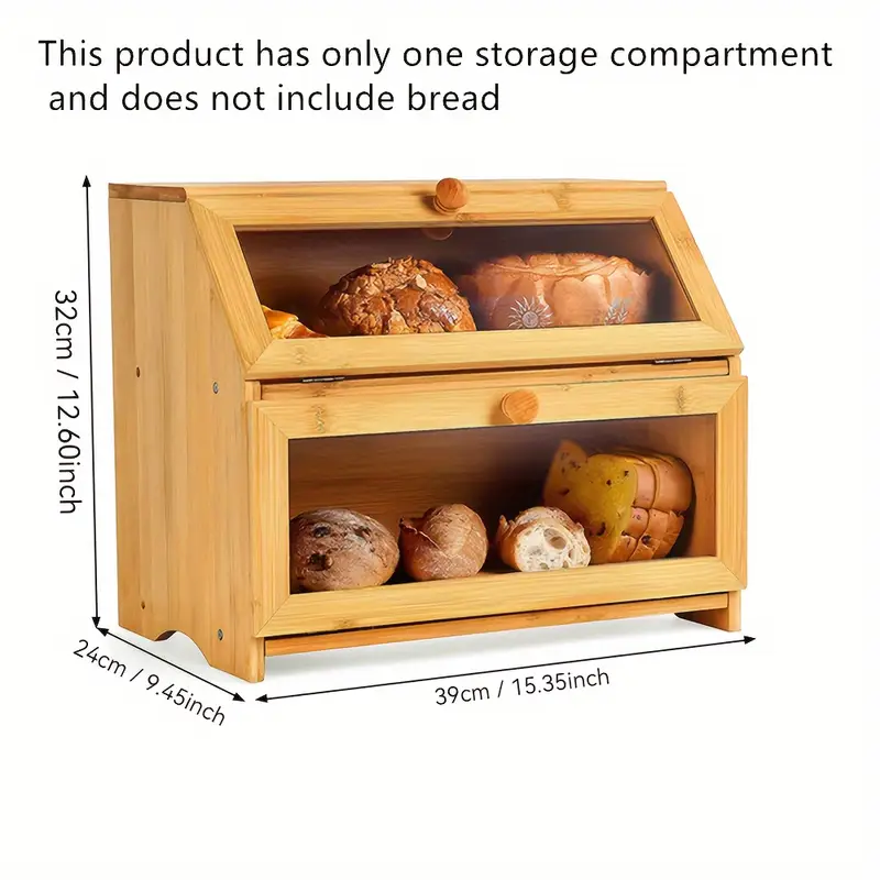 Large Capacity Bamboo Bread Box Multifunctional Snack Food Storage Perfect Gift For Housewarming Wooden Craft For Kitchen Living