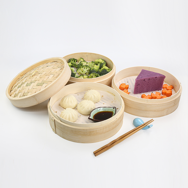 2 Tier Mini Bamboo Rice Bamboo Steamer 10inch with Custom Packing Bamboo Steamer