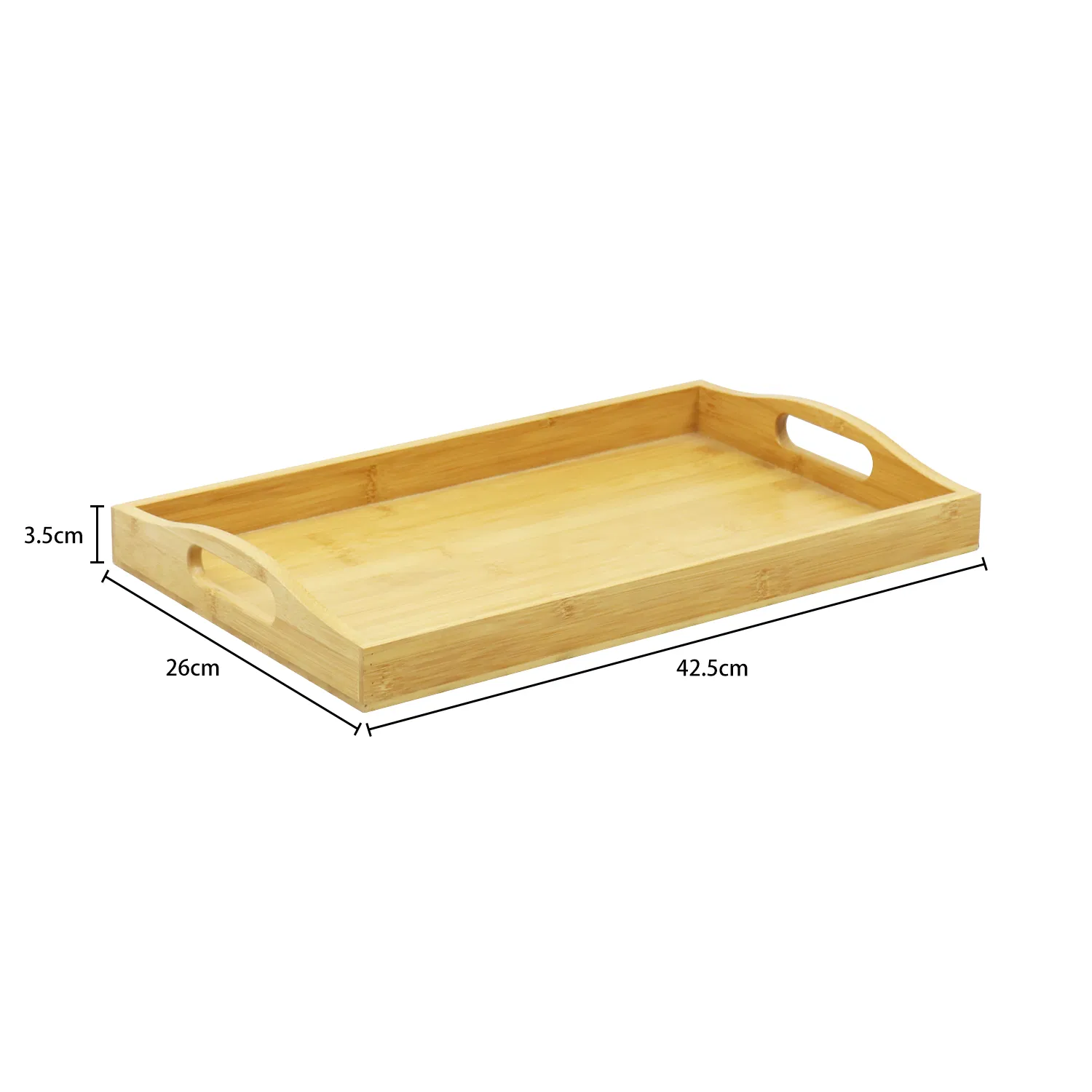 Kitchen Bamboo Breakfast Dessert Cutlery Restaurant Buffet Wooden Tray