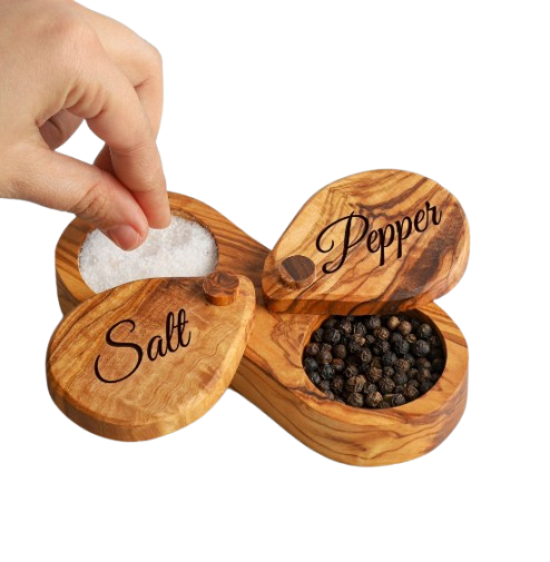 Herb Spice Tool Spice Cellar for Kitchen Bamboo Seasoning Box Large Selling Swivel Lid Wooden Salt Cage Salt Cellar Box