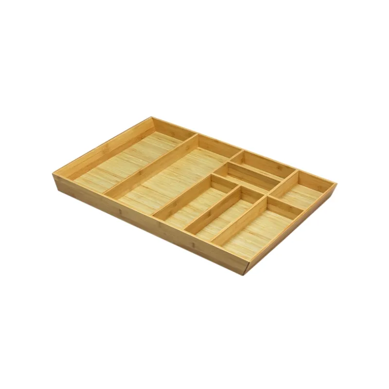Bamboo Cutlery Tray Organizer Compartments Divider Cutlery Drawer Wooden Drawers for Kitchen