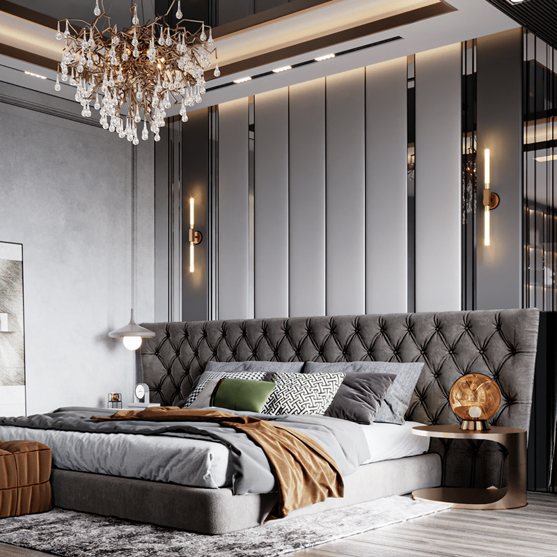 Hotel Bedroom Bed Sets New Light Luxury OEM Design Custom Furniture