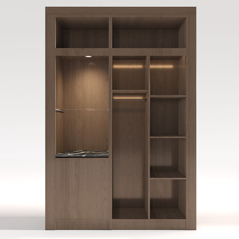 Customizable Furniture Minimalist Minibar with Hidden Compartments and Luggage Rack