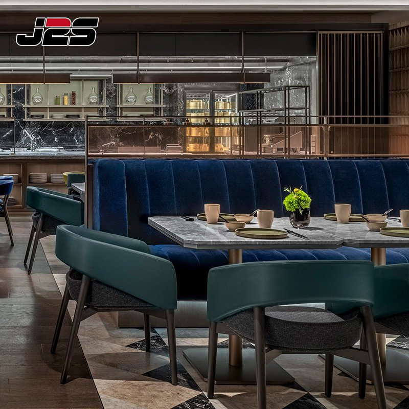 Luxury Commercial Commercial Chairs for Restaurant Furniture Velvet Tub Chair Marble Table Lounge Bar Club