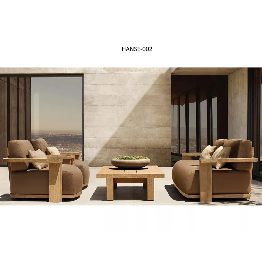 Comfortable Wicker Rattan Outdoor Garden Sofas Patio Wood Garden Sofa Set Furniture Outdoor