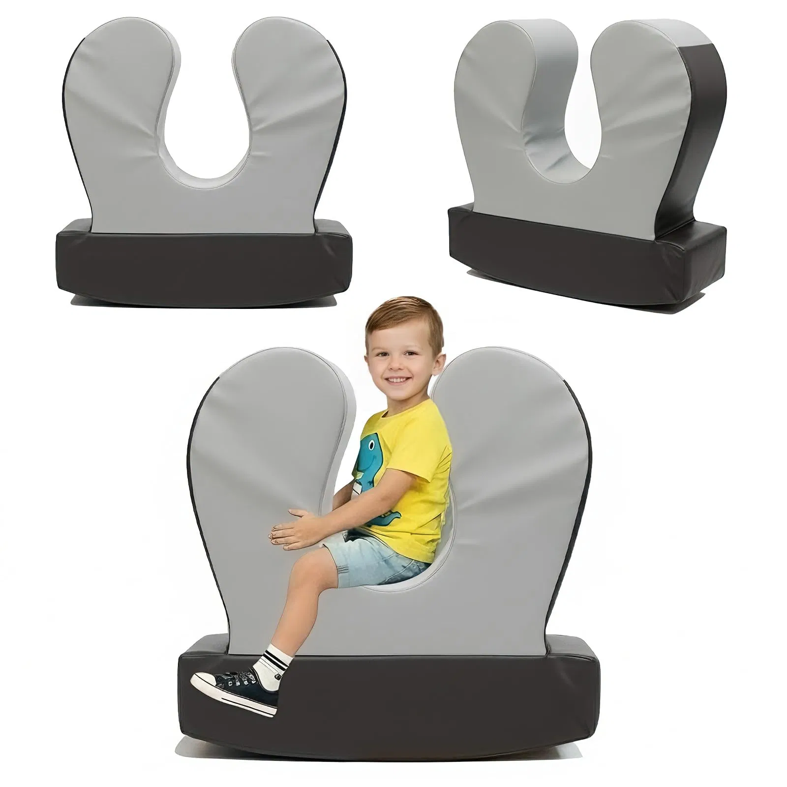 Sensory Chair for Kids Soft Foam Compression Rocking Chair with PU Cover