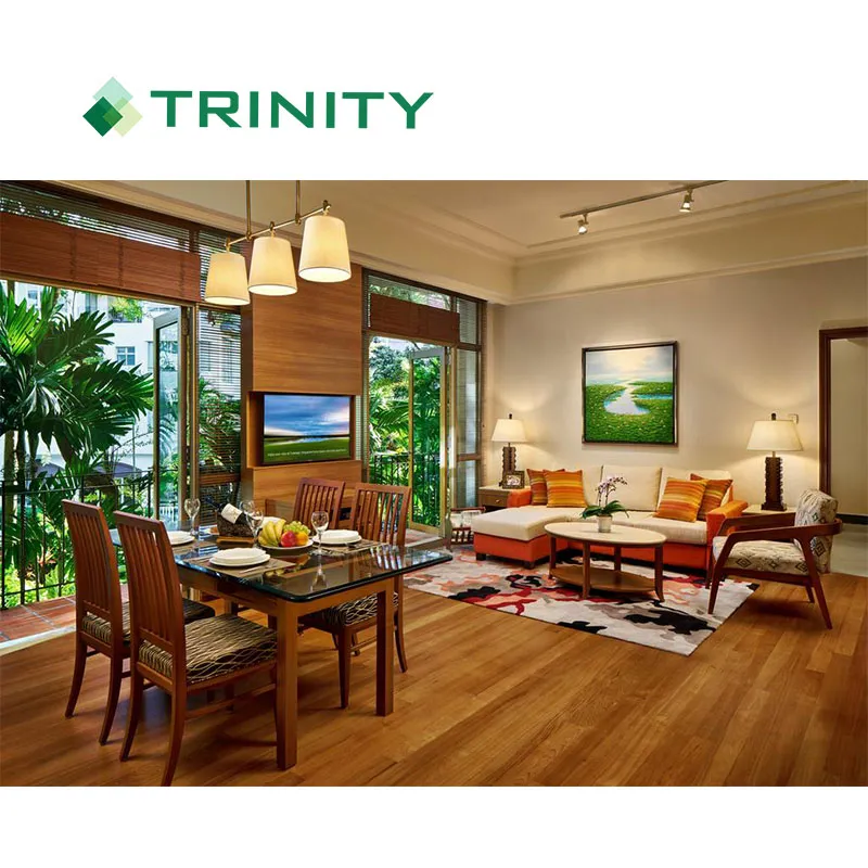 Foshan Factory Customized Luxury 5 Star Full Set Hotel Bed Furnishing Modern Serviced Apartment Furniture for Living Room Bedroom