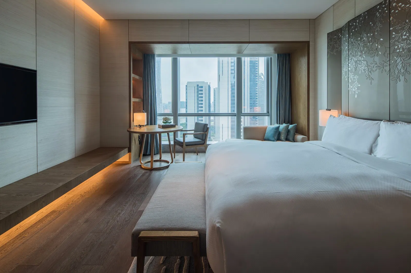 Beds 5-Star Contemporary Bedroom Sets Hotels Design Wooden Wood Luxury Modern Apartments Solid Bedroom Furniture Project Case