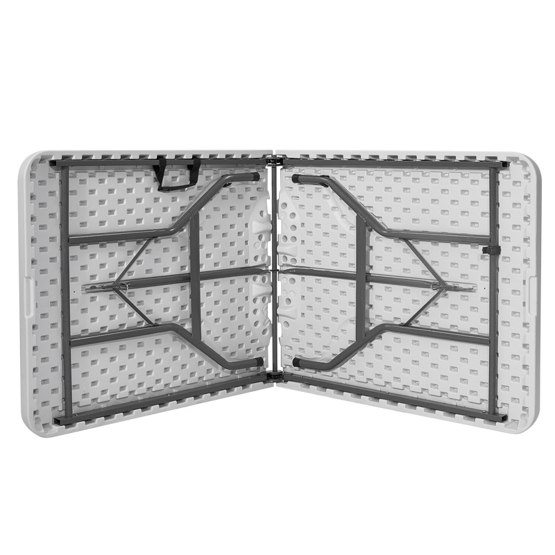 6FT Adjustable Plastic Waterproof Wholesale Multipurpose Lightweight Compact White HDPE Outdoor Garden Portable Space-Saving Furniture Folding Foldable Table