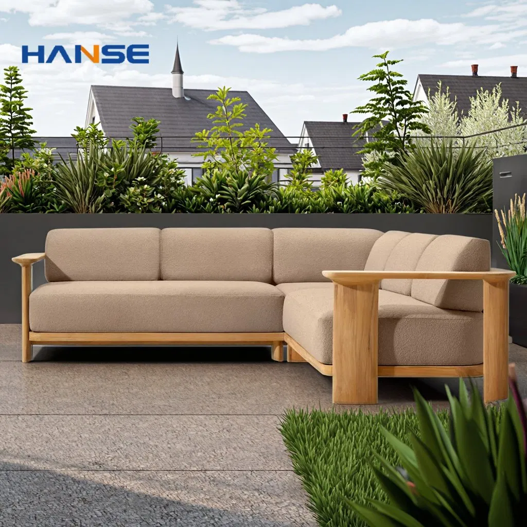 New Design Patio Modern Wooden Outdoor Furniture Sofa Set Furniture Outdoor Teak Wood Outdoor Sofas 3 Seater