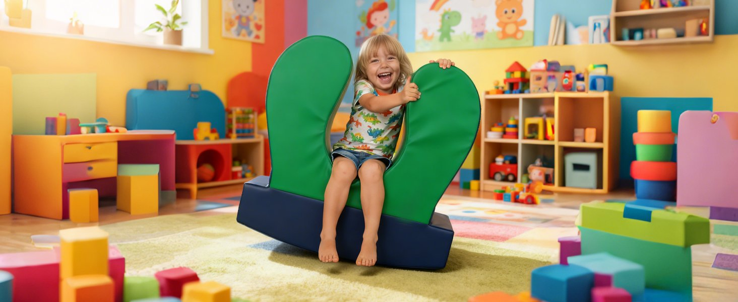 Sensory Chair for Kids Soft Foam Compression Rocking Chair with PU Cover