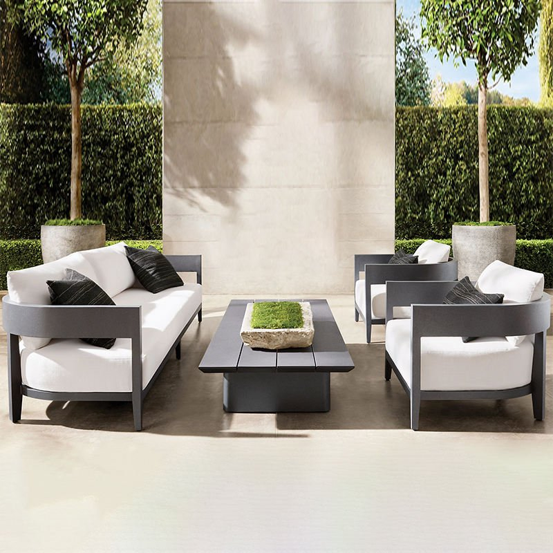 Modern Outdoor Aluminum Alloy Sofa Set Waterproof Garden Sofa Outdoor Furniture for Patio Apartment Courtyard &amp; Villa