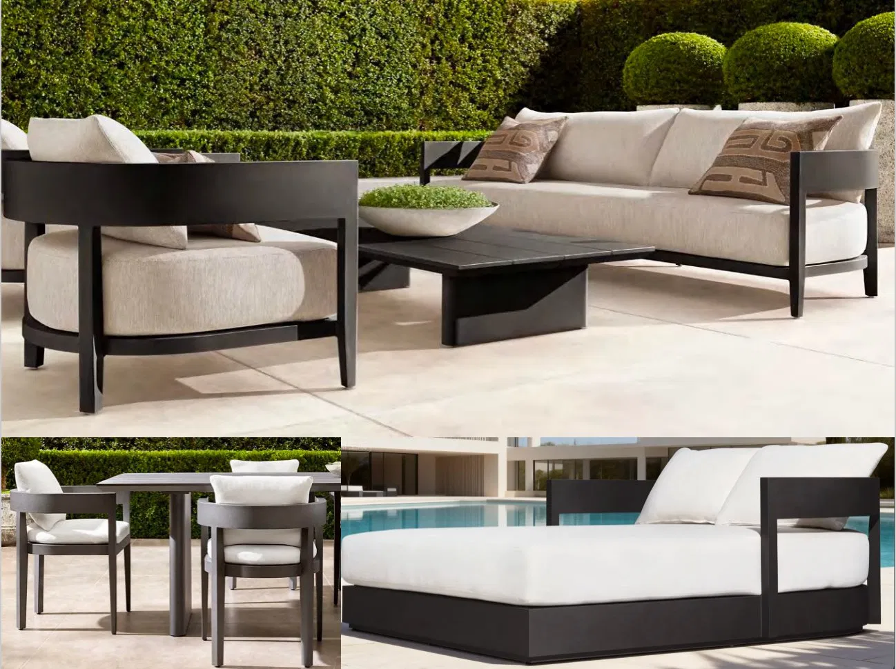 Modern Outdoor Aluminum Alloy Sofa Set Waterproof Garden Sofa Outdoor Furniture for Patio Apartment Courtyard &amp; Villa