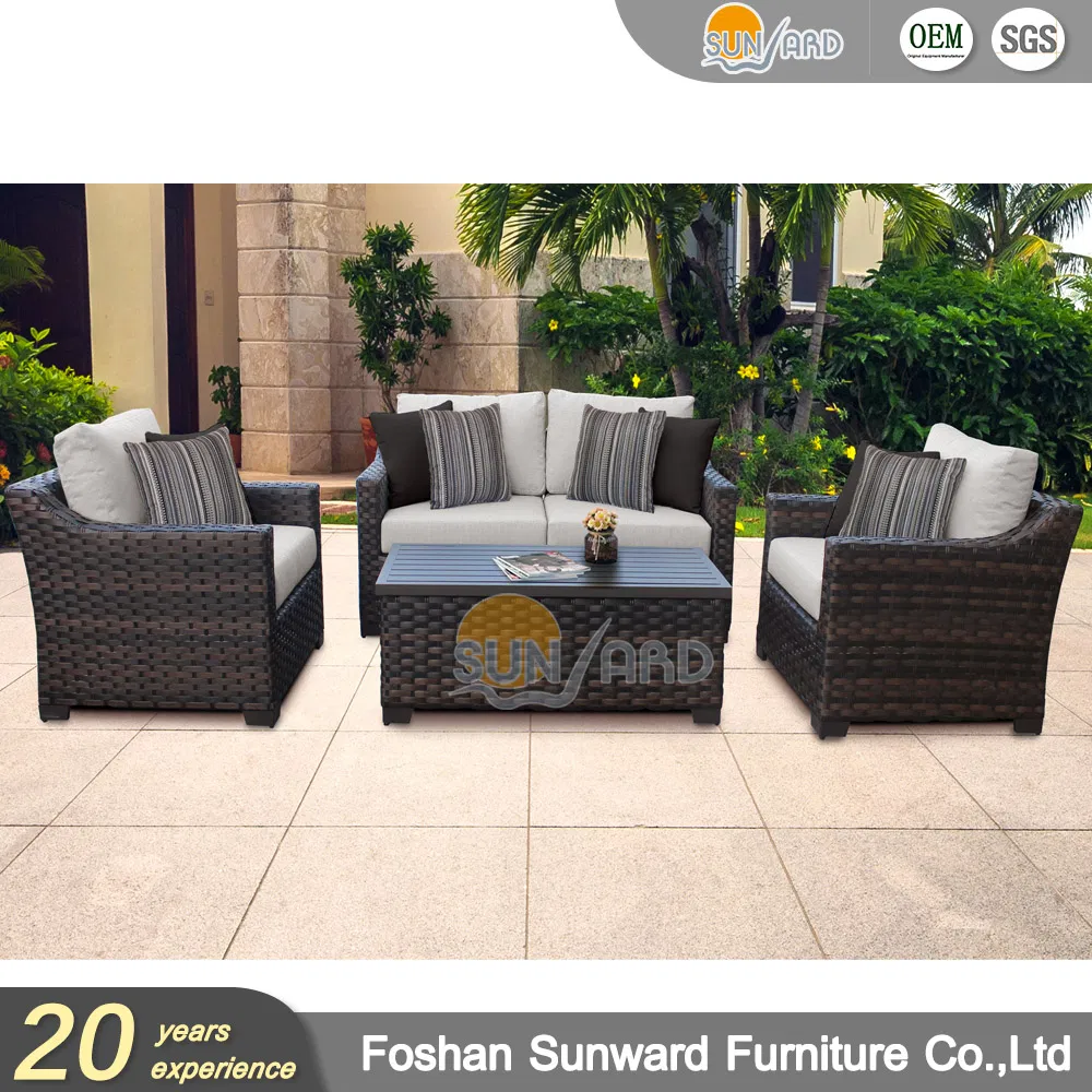 Luxury Outdoor Hotel Home Garden Living Room Patio Wicker Rattan Furniture Sofa