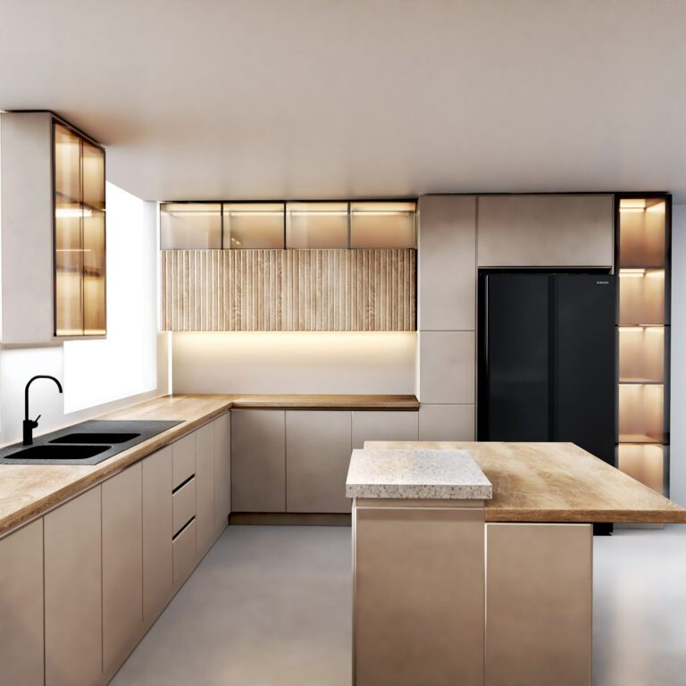 PA Factory Customized Minimalist Style Whole Home Design China Kitchen Cabinet Furniture