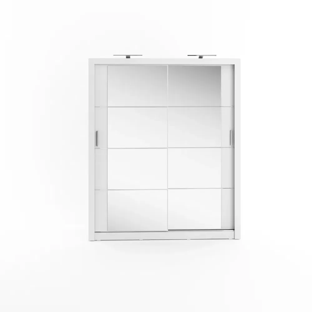 Bedroom Furniture Premium Glass Sliding Door Wooden Multispace Storage Wardrobe