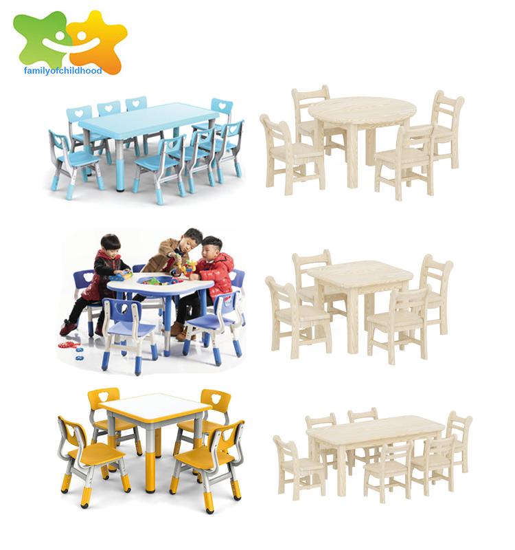 Kindergarten Classroom Children Table and Chair Daycare Plastic Kids School Furniture Wholesale Sets