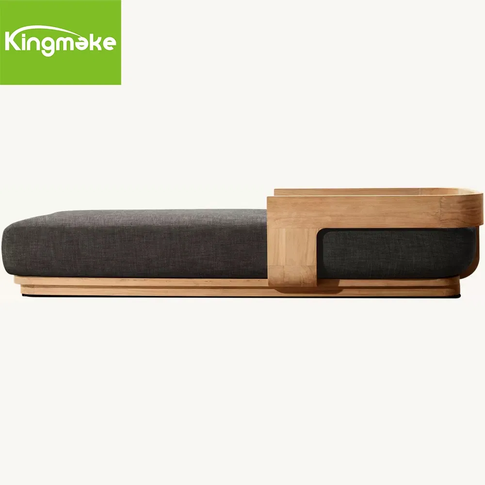 Modern Luxury Outdoor Sun Bed Solid Wood Beach Furniture Pool Lounger