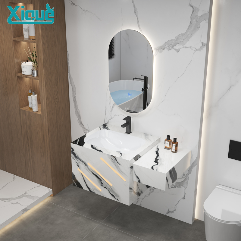 Stylish Wall-Mounted Bath Open Storage Cabinet Vanity Sink Classical Bathroom Furniture