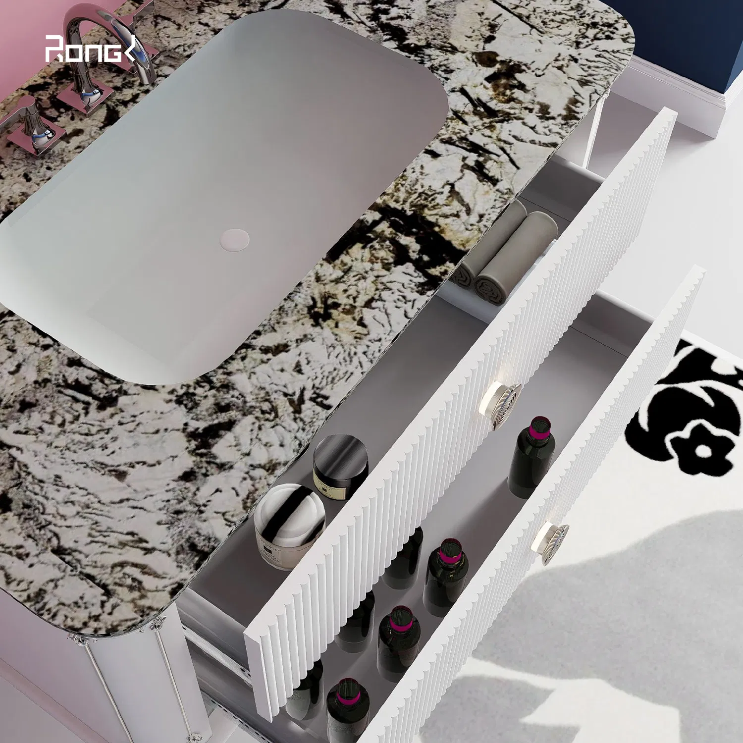 Smart Waterproof Furniture: Modern Wooden Ensemble Set for Elegant Bathrooms