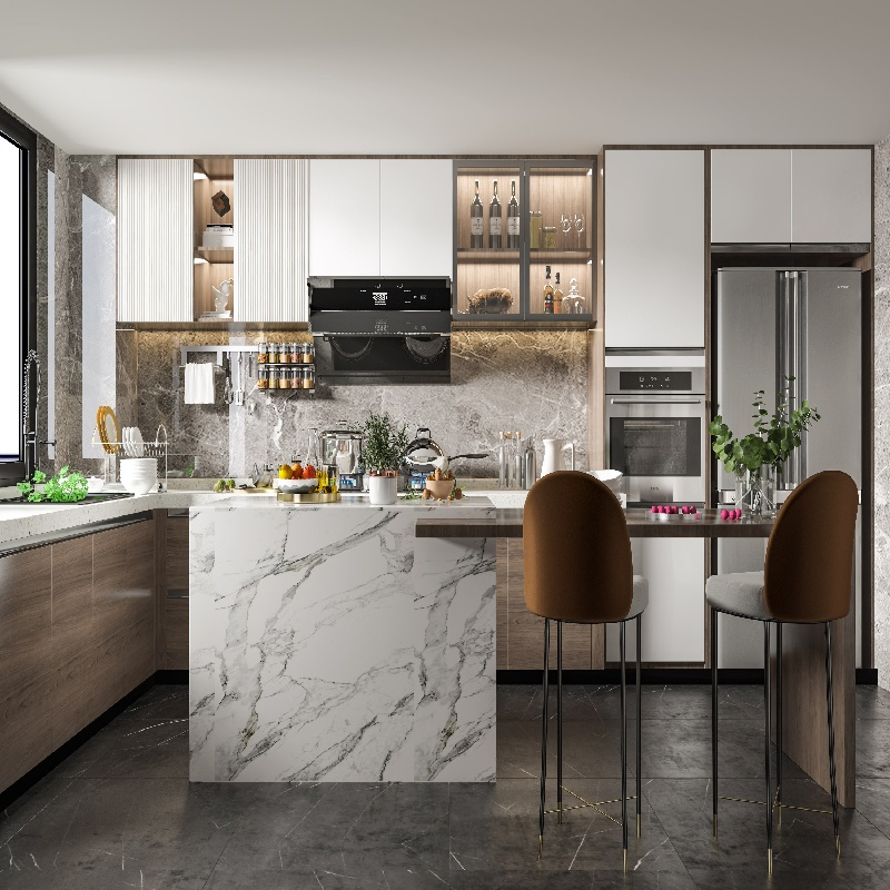 China Supplier Lacquer Modular Kitchen, Home Integrated Kitchen Furniture