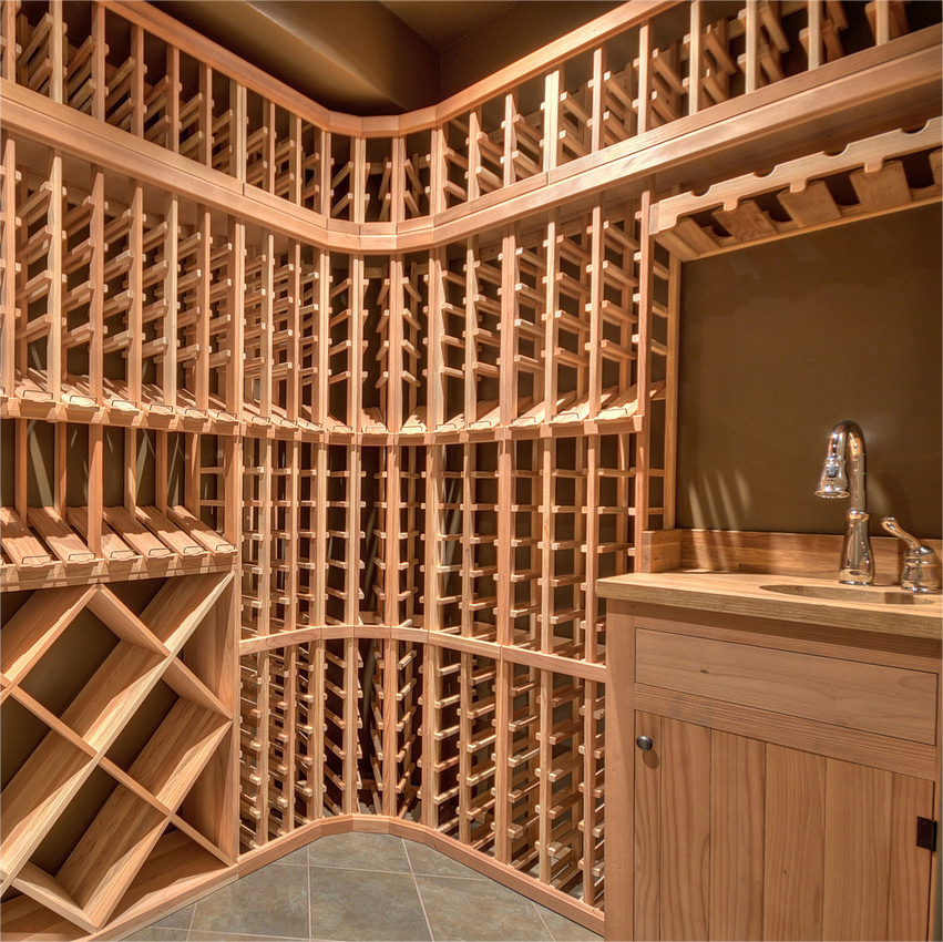 Cbmmart Customized Commercial Display Wine Cellar Rack Pine Furniture Antique Classic Solid Wood Wine Storage