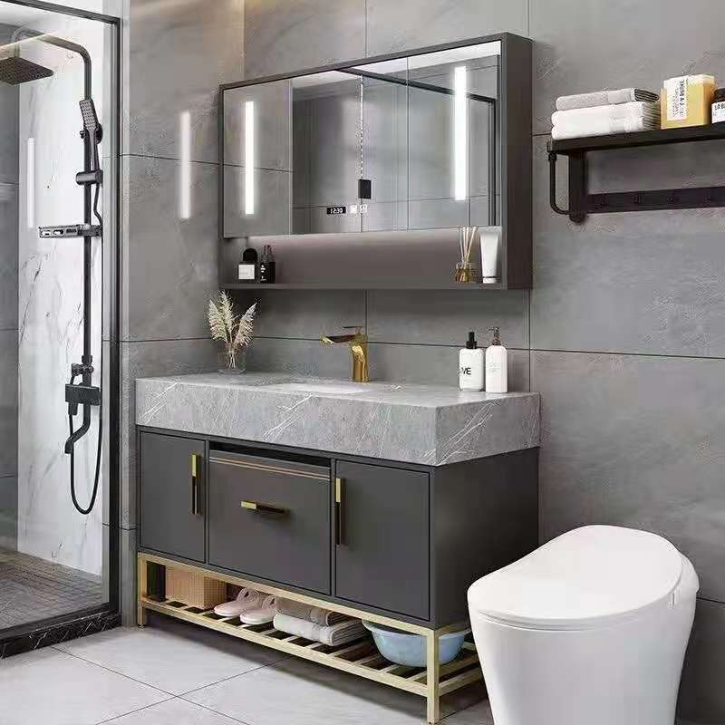 MDF OEM Melamine Wood Smart Mirror Glass Bathroom Hotel Furniture